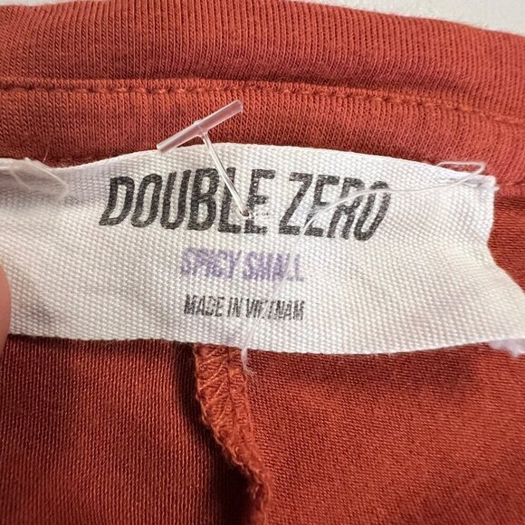 Double Zero Womens V-Neck Short Sleeve Tee Burnt Orange Size Small - Picture 8 of 9